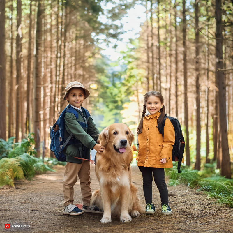 Firefly bambini nel bosco con il cane dentro laula 33839